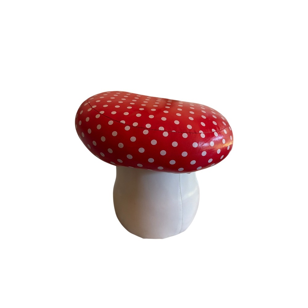 Mushroom Stool Red White Polka Dot Toadstool Ottoman Whimsical Decor